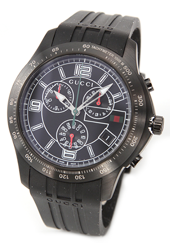 GUCCI グッチ メンズ 腕時計  G-タイムレス コレクション オールブラック ブラックラバー クロノグラフ・ウオッチ  YA126206